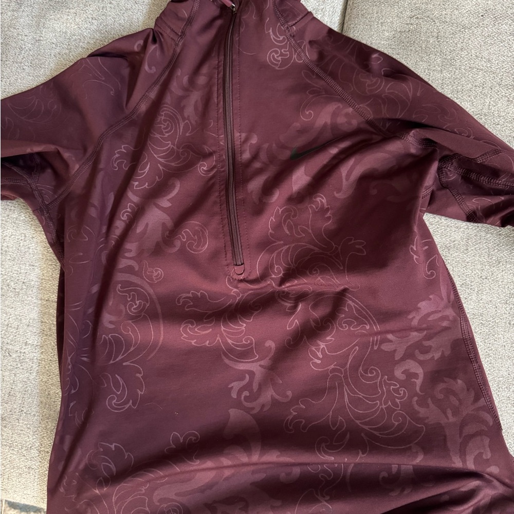 Nike Maroon Dri-FIT Quarter-Zip Top